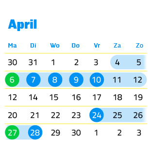 Kalender met toelichting: Zo vraag je slim vrij in april